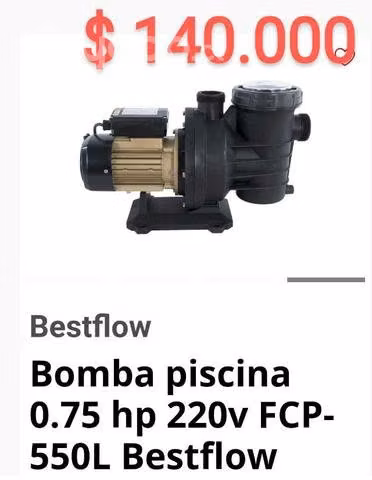 Bomba para piscina 0.75 hp