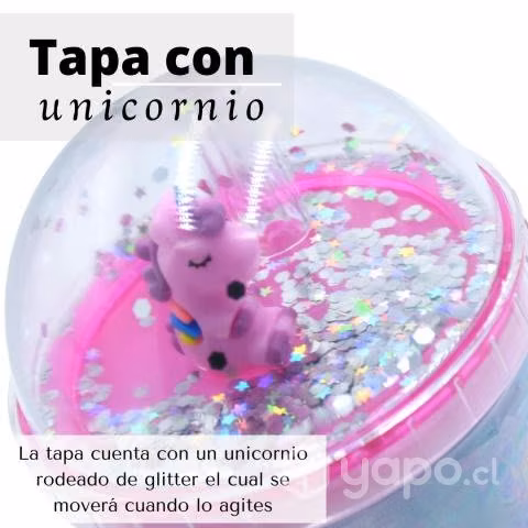 Vaso Celeste Con Luz Multicolor Diseño Unicornio
