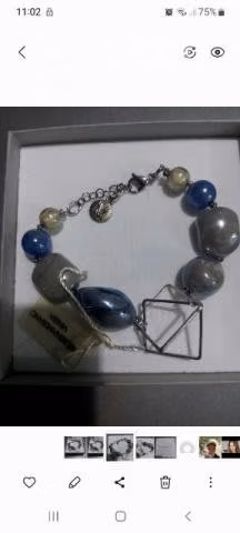 Pulsera cristal murano y plata original - Imagen 3