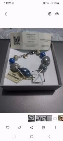 Pulsera cristal murano y plata original - Imagen 2