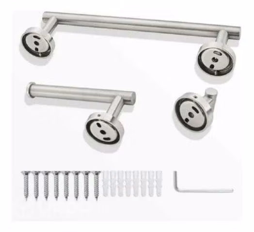 Set De 5 Accesorios De Baño Acero Inoxidable Negro