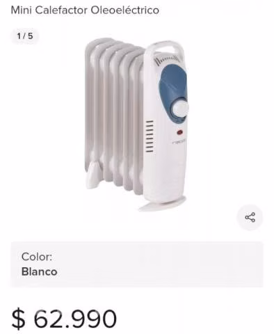 Calefactor oleoelectrico mediano (12 mts2) - Imagen 2