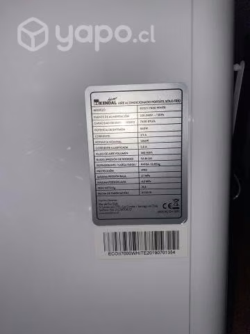 Aire acondicionado portatil kendal eco 7000