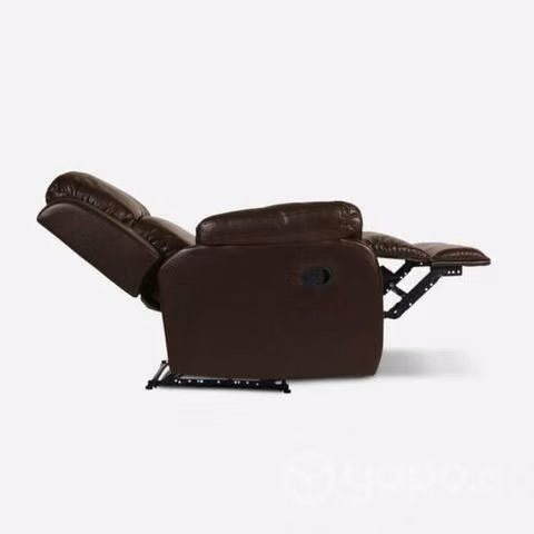 Sillón reclinable Bergere de cuero Cic Café