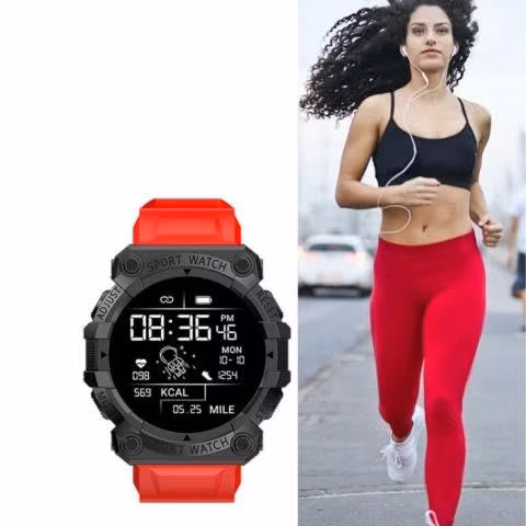 Reloj Smart Band Carga USB Deportivo Rojo