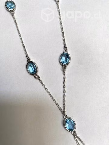 Collar plata 6 topacios azul - Imagen 3