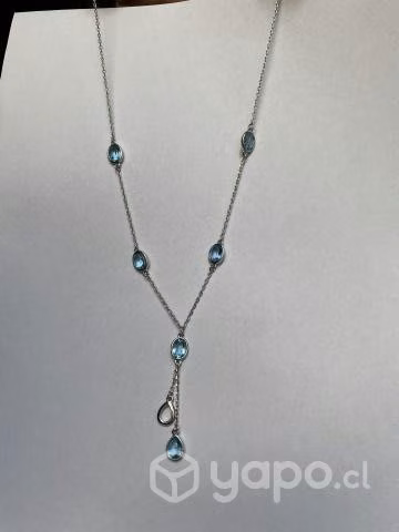 Collar plata 6 topacios azul - Imagen 4