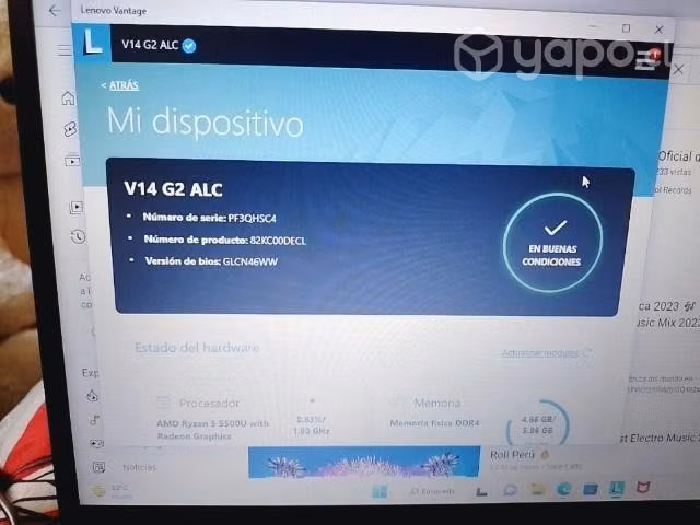 Notebook Lenovo V14G2ALC ryzen 5 - Imagen 4