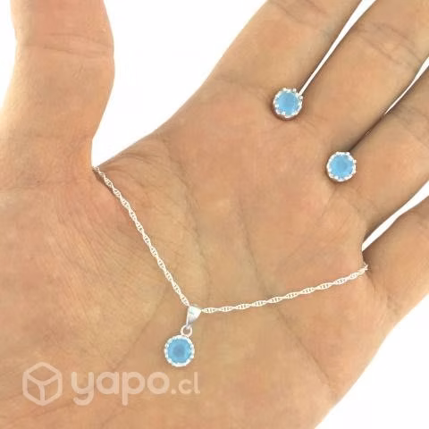 Collar punto de luz con aros de plata