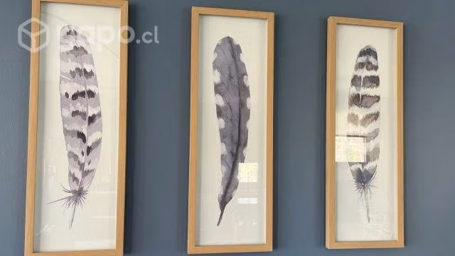 set de 3 cuadros de Hojas - Imagen 3
