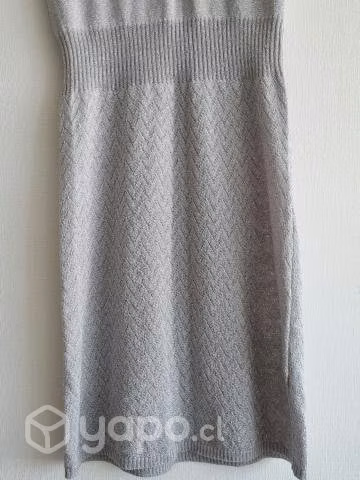 Vestido plateado. Largo medio, elasticado. S,M - Imagen 5