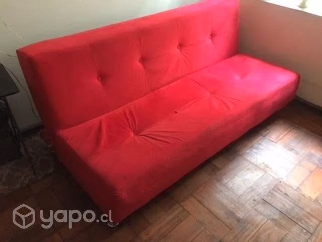 Futon rojo 3 cuerpos impecable