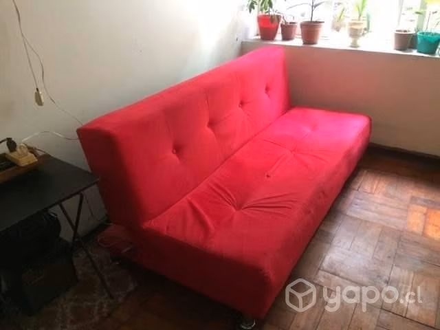 Futon rojo 3 cuerpos impecable - Imagen 3