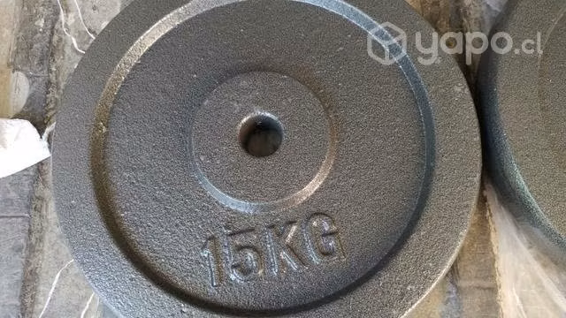 Discos nuevos de metal de 20kg,15kg y 10 kg. Valor