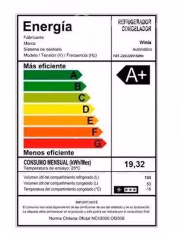 Refrigerador Winia 197 litros