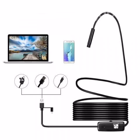 Cámara Endoscópica Lente De 5,5 Mm 2mt Usb Micro u