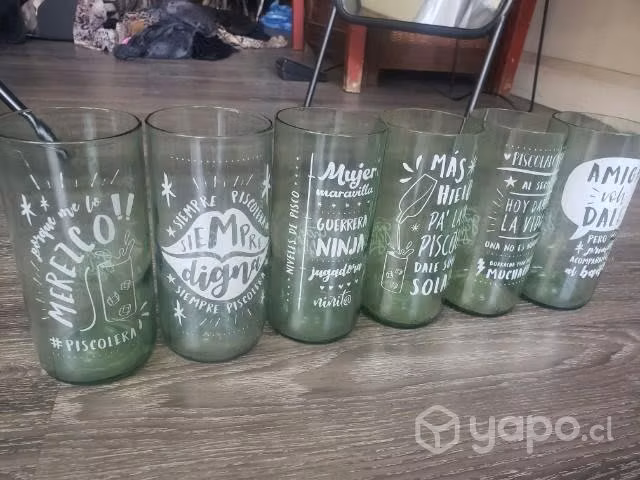 Vasos green glass (6)