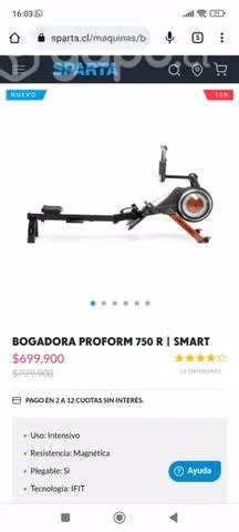Bogadora Proform 750R smart pm