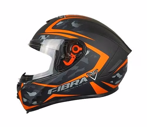 Casco Integral Fibra Negro/Naranja