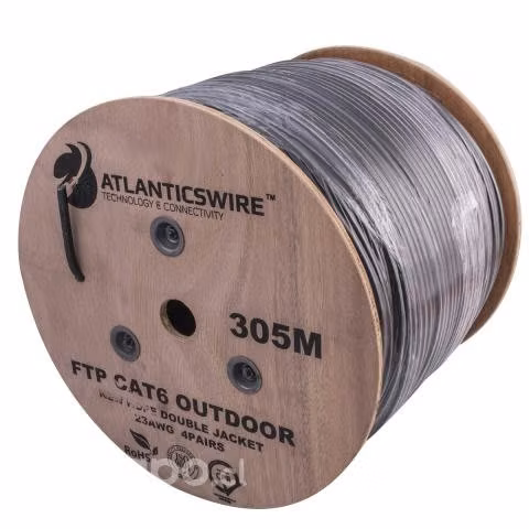 Cable ftp cat6, 23 awg, cca, 305 mts.cca pvc. negr