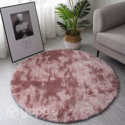 Alfombra Peluda Redonda 100cm Felpa Decoración