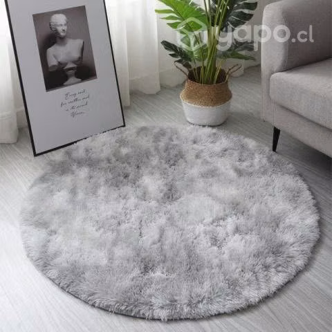 Alfombra Peluda Redonda 100cm Felpa Decoración