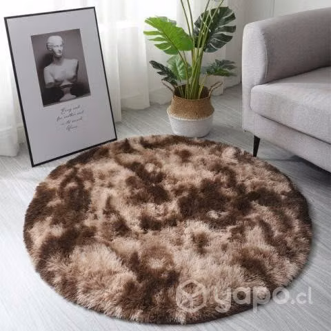 Alfombra Peluda Redonda 100cm Felpa Decoración
