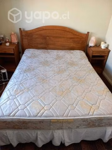 Box spring 2p ROSEN, veladores, respaldo y más