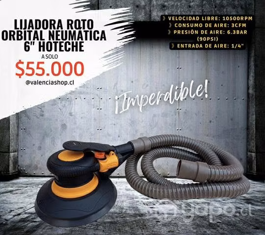 Lijadora roto orbital neumatica 6 hoteche