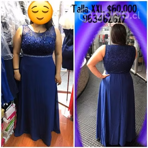Vestido gala azul talla XXL