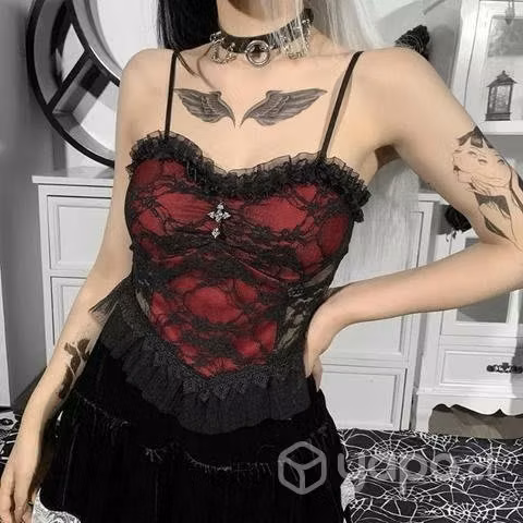 Top de encaje rojo