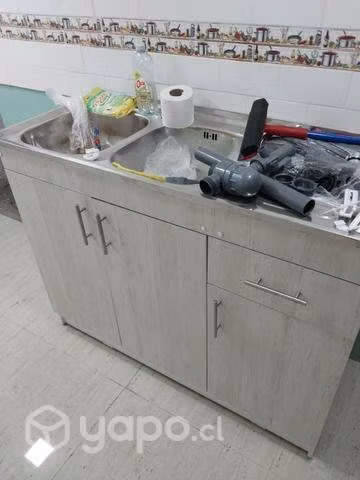 Lavaplato doble con mueble