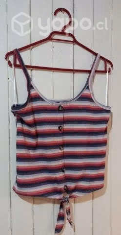 Polera sin mangas a rayas