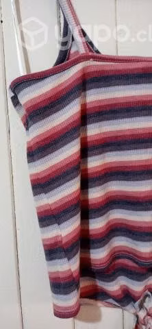 Polera sin mangas a rayas