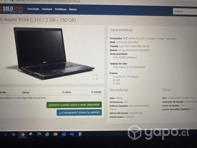 Computador Acer Aspire 5534 - Imagen 4