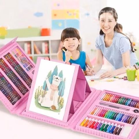 Set De Dibujo Portátil 208 Pzs De Arte Para Niño