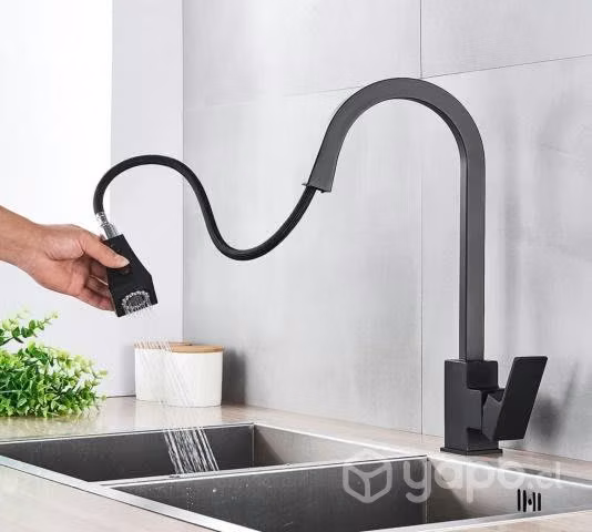 Llave Monomando Lavaplatos Flexible Retráctil