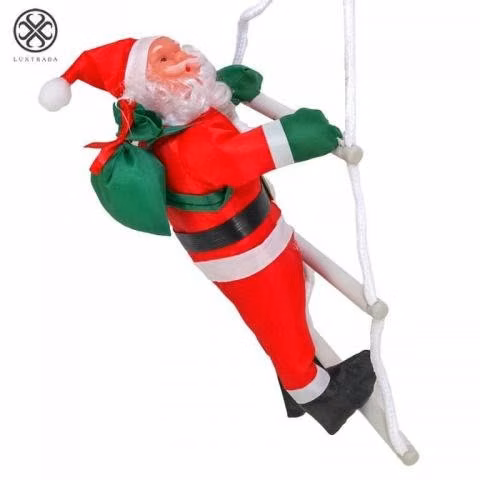 Escalera navideña con viejito pascuero