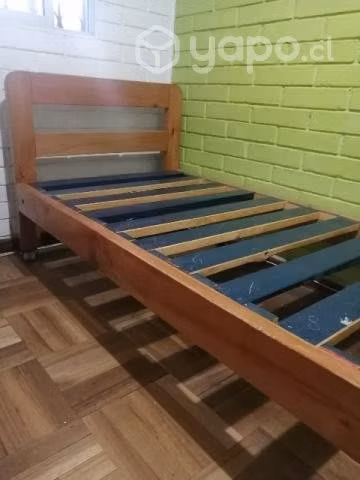 Cama 1 plaza madera sólida
