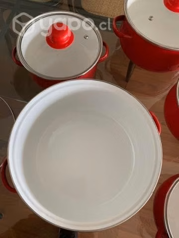 Batería Ollas 10 piezas color rojo NUEVAS - Imagen 3