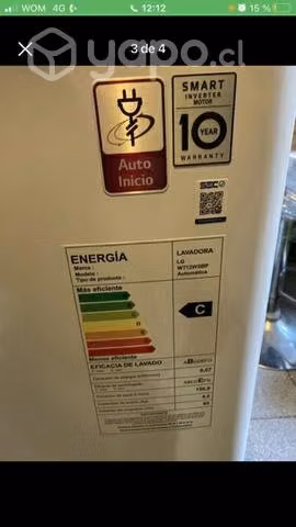 Lavadora LG 13 kg tecnología inverter