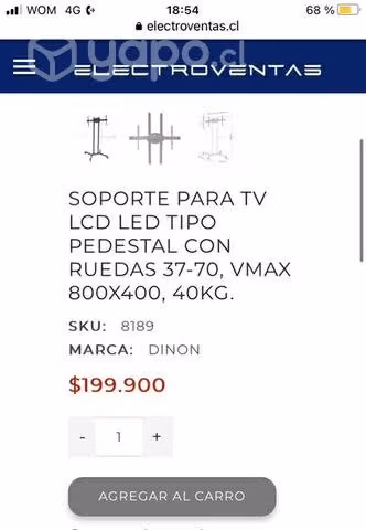 Soporte para tv lcd led tipo pedestal con ruedas