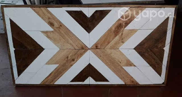 Respaldo de cama madera étnica