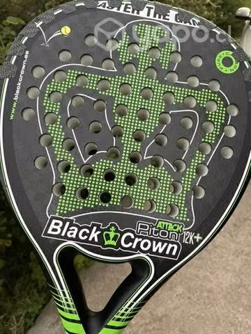 Pala black crown 12k padel