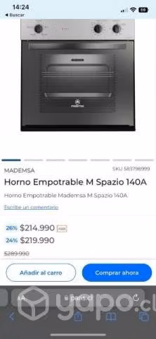Horno Empotrable Mademsa Encimera de 2 platos
