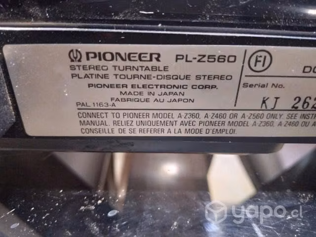 Tornesa o Tocadiscos Pioneer PL-Z560