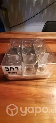 Juego vasitos aceite menorah candelabro - Imagen 3