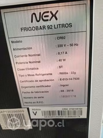 Frigobar Nex