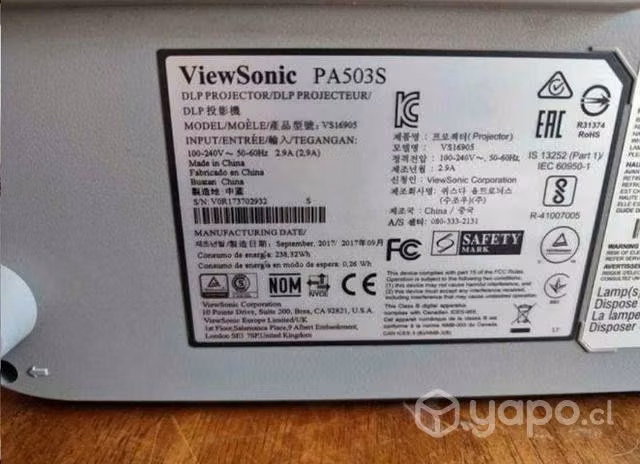Proyector Viewsonic pa503s