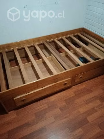 Cama plaza y media de madera - Imagen 5